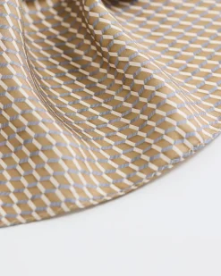 Beige and Grey Handkerchief with Geometric Pattern