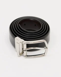 Black and Brown Reversible Leather Belt