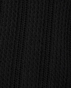 Black Short-Sleeve Johnny Sweater with Vertical Stitches