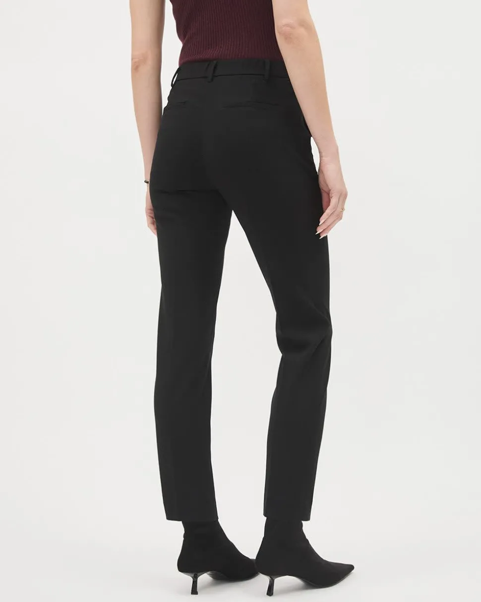 Black Slim-Leg Mid-Rise Pant