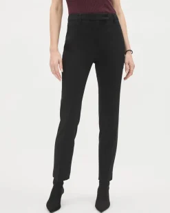 Black Slim-Leg Mid-Rise Pant