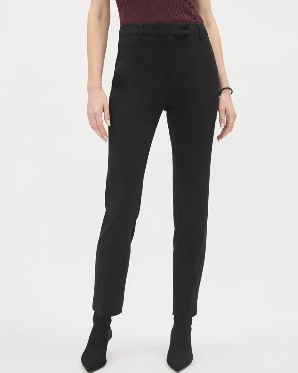 Black Slim-Leg Mid-Rise Pant