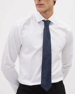 Blue Regular Tie with Floral Pattern