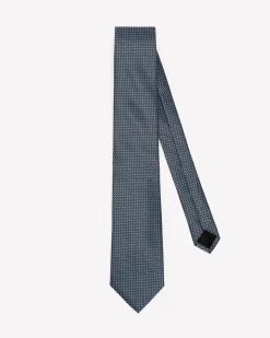 Blue Regular Tie with Geometric Pattern