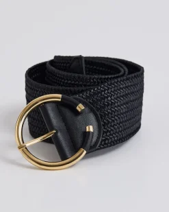 Braided Elastic Belt with Round Buckle