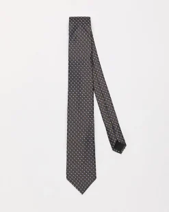 Brown Regular Tie with Dotted Pattern