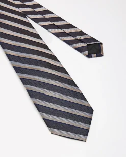 Brown Regular Tie with Stripes