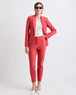 Cap-Sleeve Crew-Neck Blouse