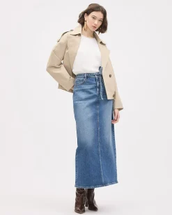 Cap-Sleeve Crew-Neck Blouse