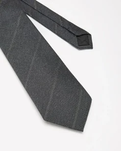 Charcoal Wide Tie with Stripes