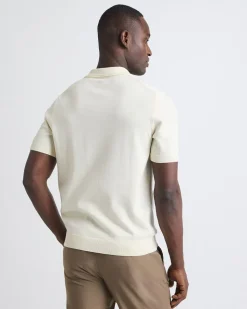 Cotton Short-Sleeve Polo with Johnny Collar