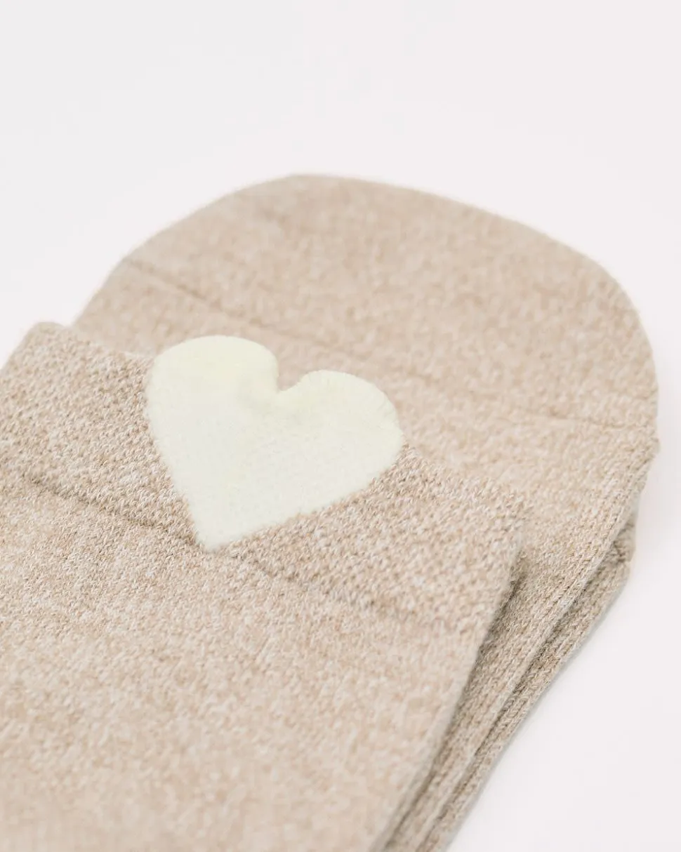 Cotton Socks with Heart at Hem