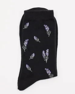 Cotton Socks with Lavender Flowers