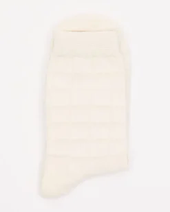 Cotton Socks with Textured Checkered Pattern