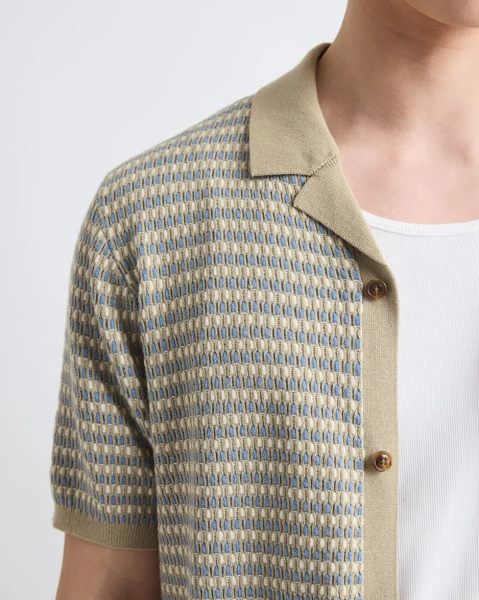 Cotton-Linen Buttoned-Down Sweater Shirt