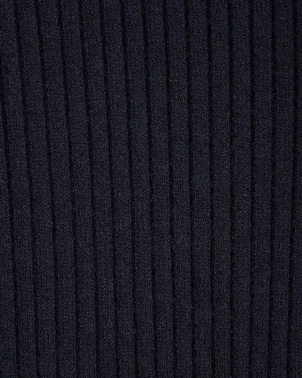 Cotton-Merino-Blend Short-Sleeve Ribbed Polo Dress