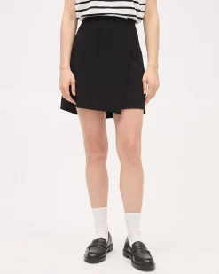 Crepe Mini Wrap Skirt