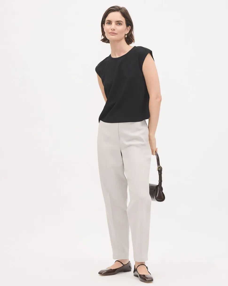 Crew-Neck Crepe Cami