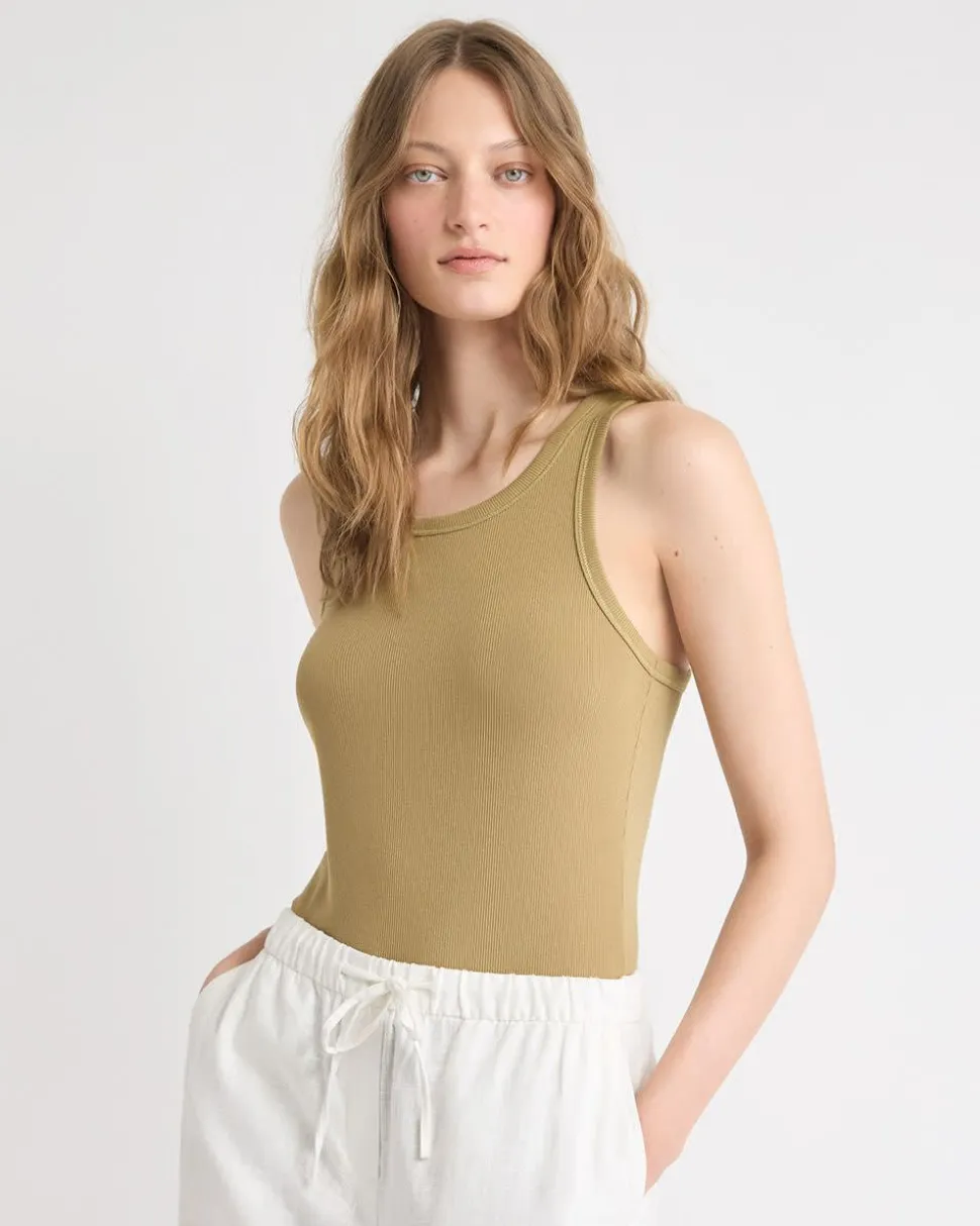Crew-Neck Racerback Fitted Tank
