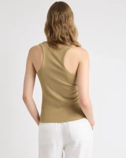 Crew-Neck Racerback Fitted Tank