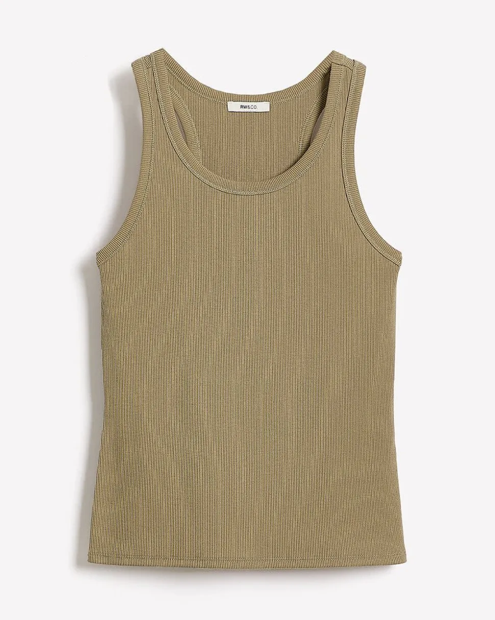 Crew-Neck Racerback Fitted Tank