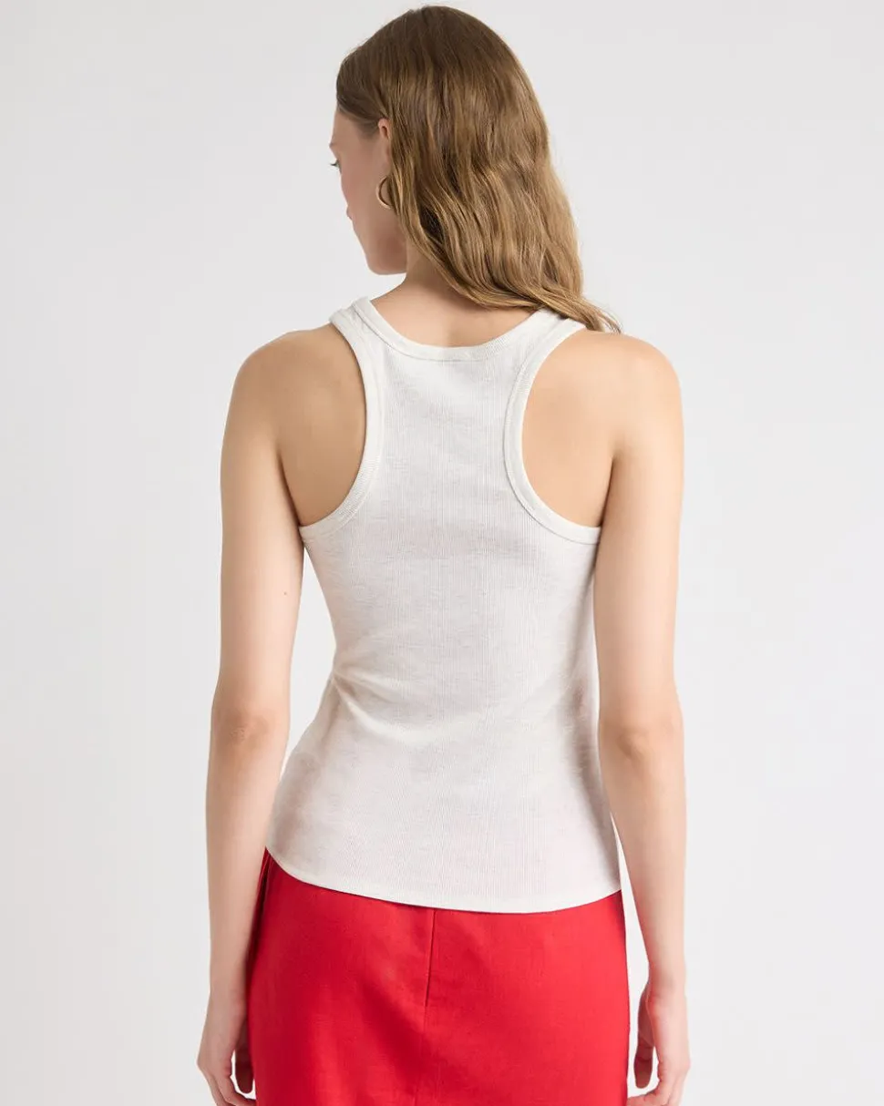 Crew-Neck Racerback Fitted Tank