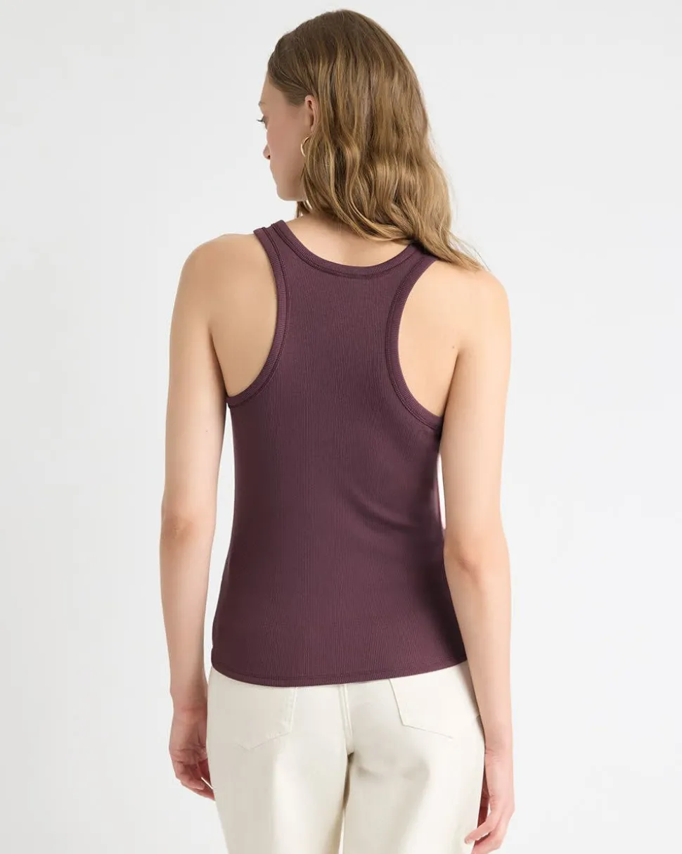 Crew-Neck Racerback Fitted Tank