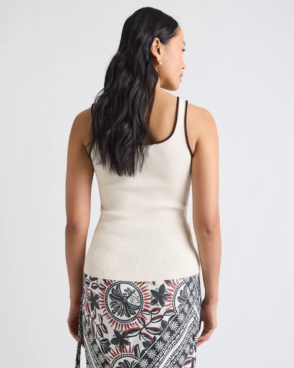 Crew-Neck Ribbed Bodycon Tank