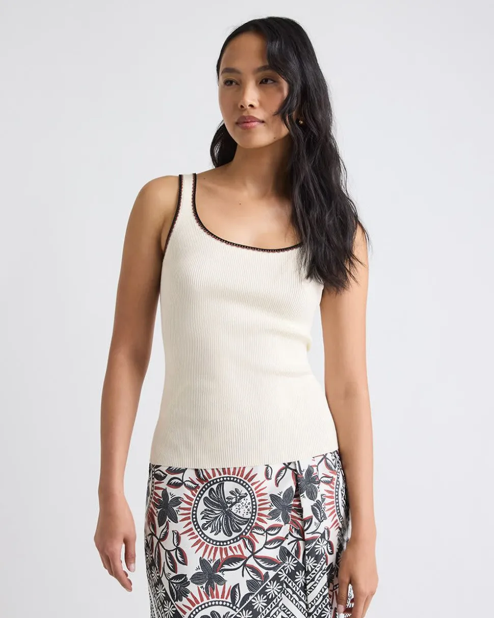 Crew-Neck Ribbed Bodycon Tank