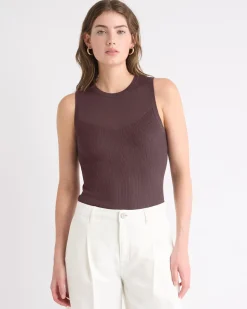 Crew-Neck Ribbed Cami