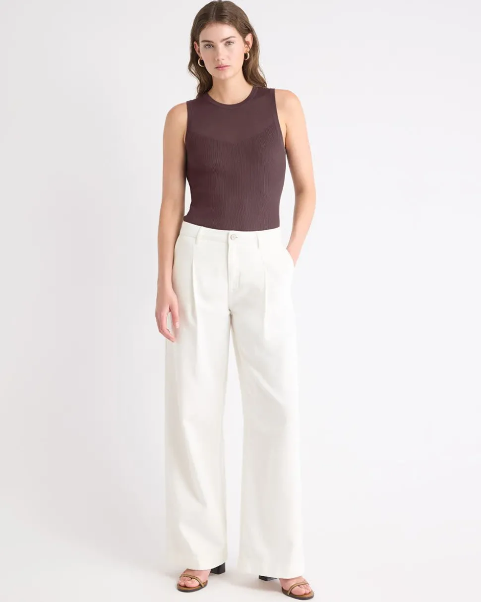Crew-Neck Ribbed Cami