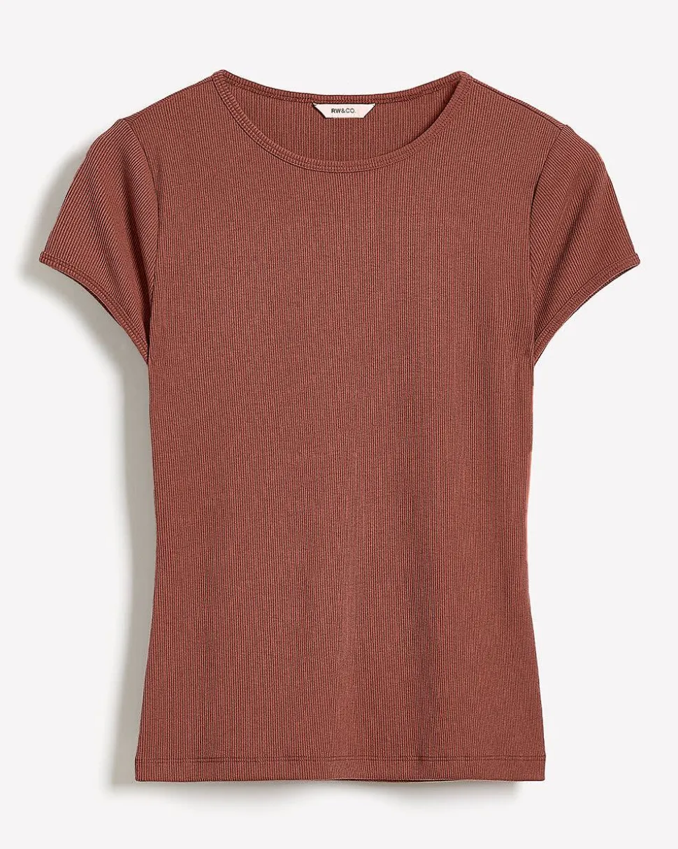 Crew-Neck Ribbed T-Shirt