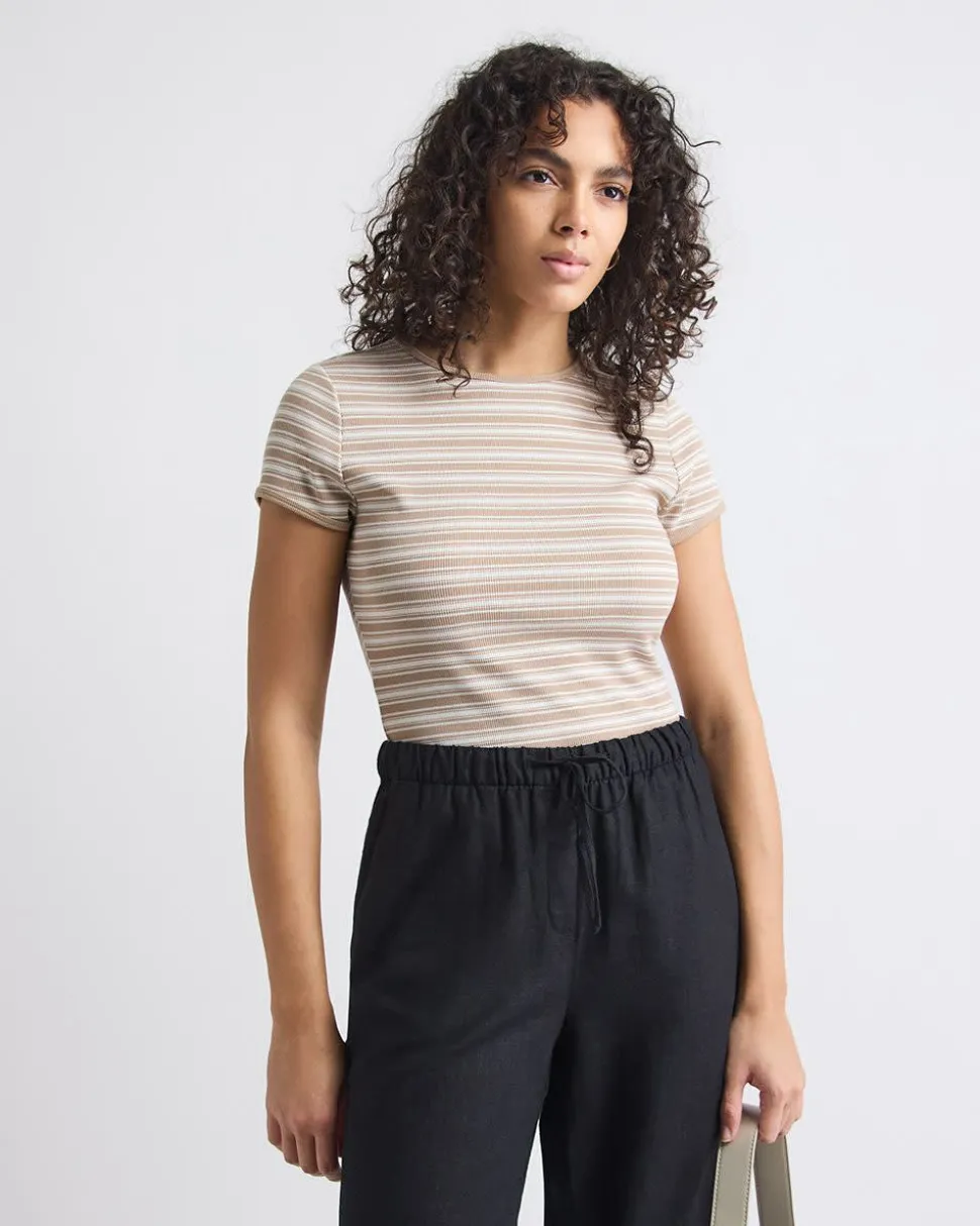 Crew-Neck Ribbed T-Shirt