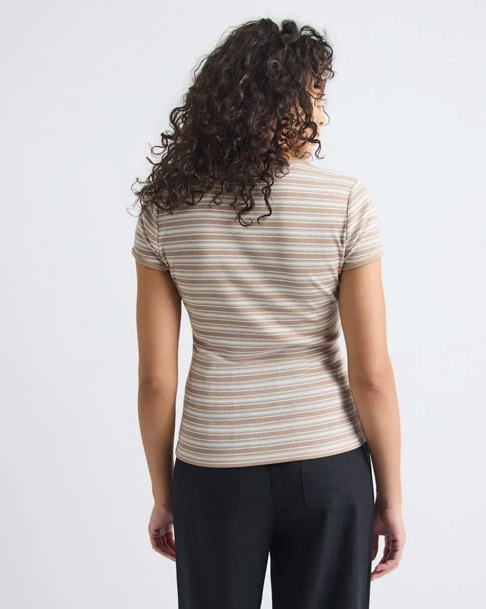 Crew-Neck Ribbed T-Shirt