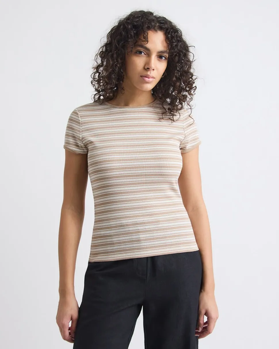 Crew-Neck Ribbed T-Shirt