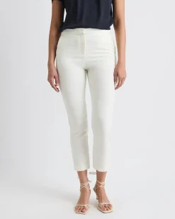 Crème Slim-Leg High-Rise Pant