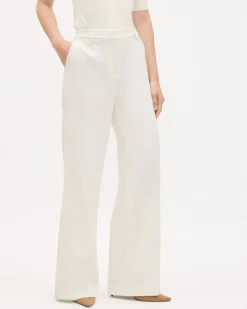 Crème Wide-Leg High-Rise Pant