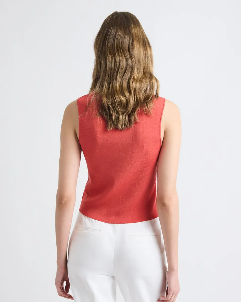 Cropped Buttoned-Down Sweater Vest