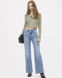 Cropped Cardigan with Shirt Collar