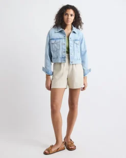 Cropped Oversized Denim Jacket