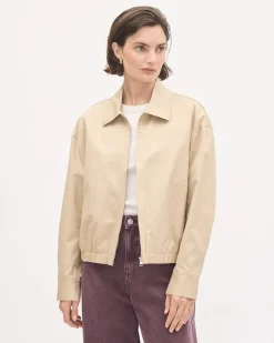 Cropped Twill Bomber Jacket