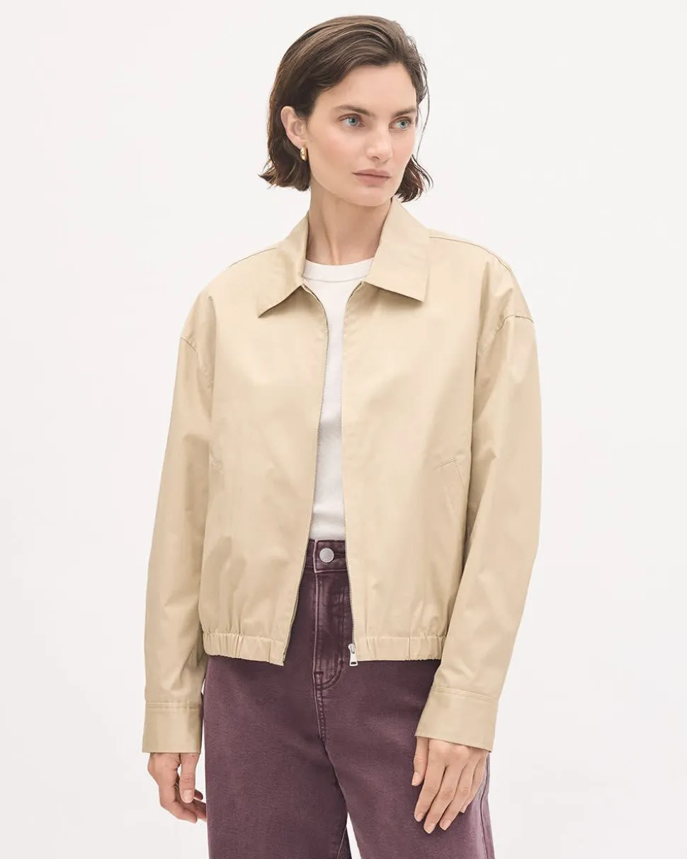 Cropped Twill Bomber Jacket