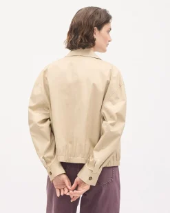 Cropped Twill Bomber Jacket