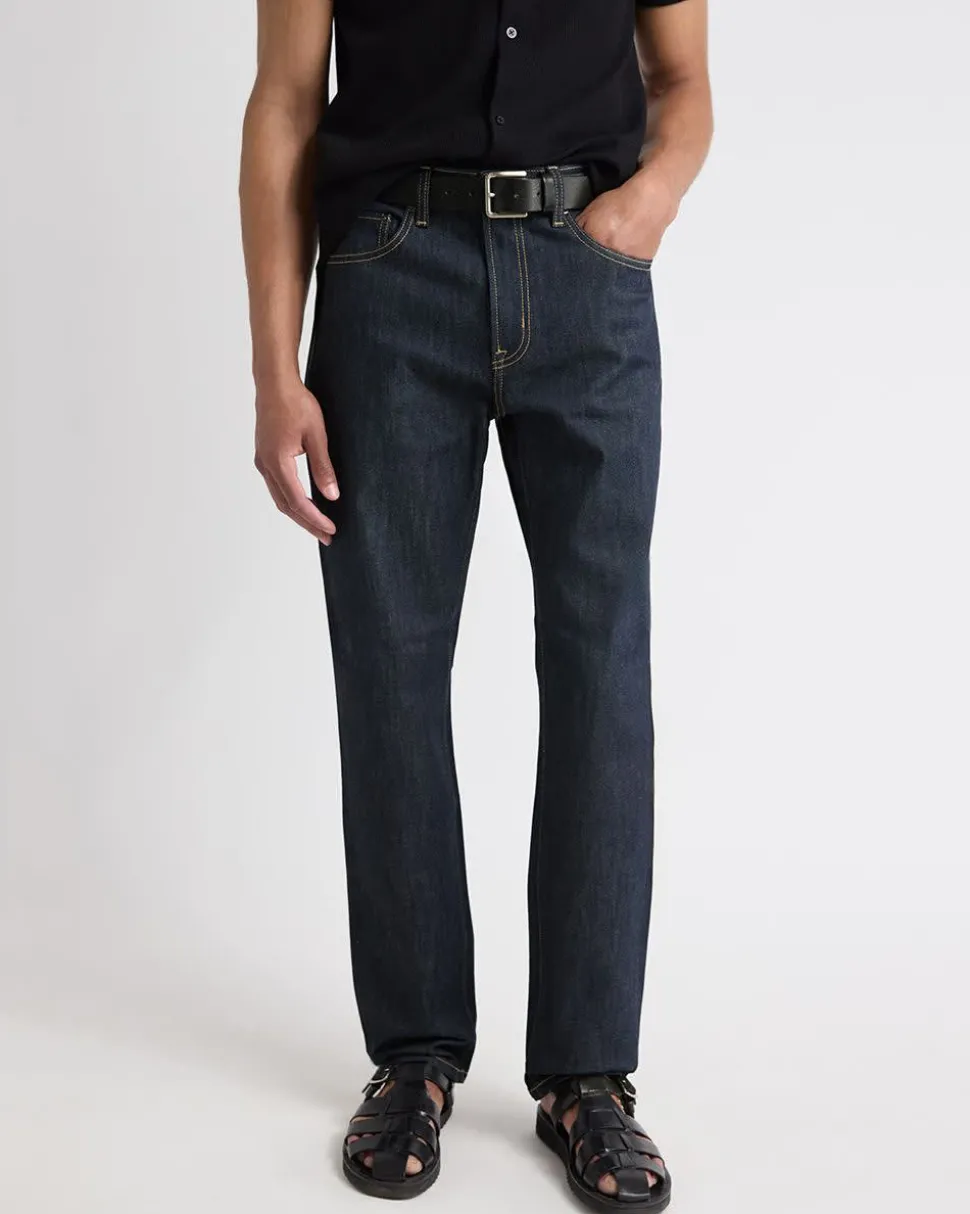 Dark-Wash Straight-Leg Jeans