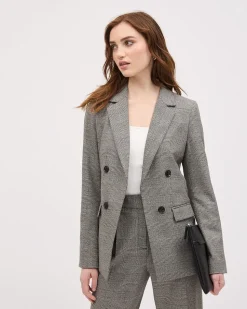 Double-Breasted Open Blazer