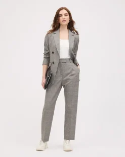Double-Breasted Open Blazer