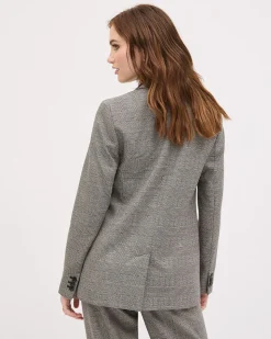 Double-Breasted Open Blazer