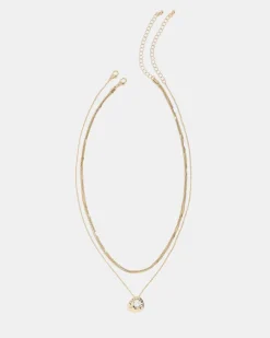 Double-Chain Necklace with Pearl Pendant