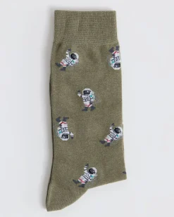 Dress Socks with Astronauts