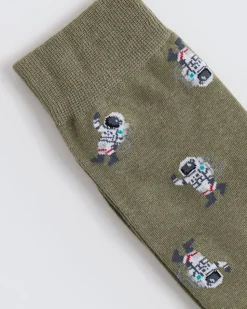Dress Socks with Astronauts